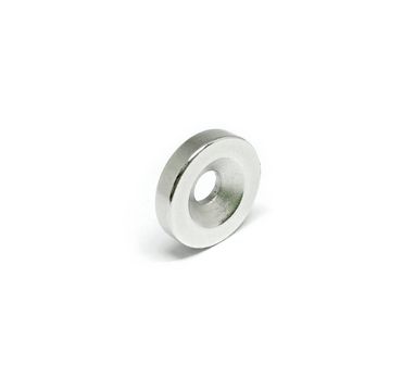 Ímã Neodímio N35 Disco 14x3 mm com Furo Escareado Força Aprox. 2,2kg